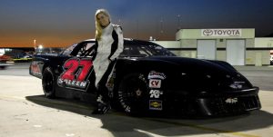 Molly Saleen & her race car.