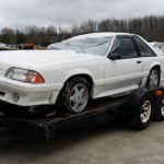 Donor Mustang GT hatch in white w/ black interior and 80,000 original miles.
