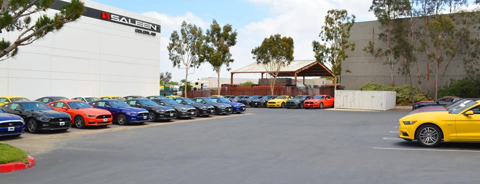 A pool of 2015 Mustang GTs await conversion - Saleen Auto, Corona, CA