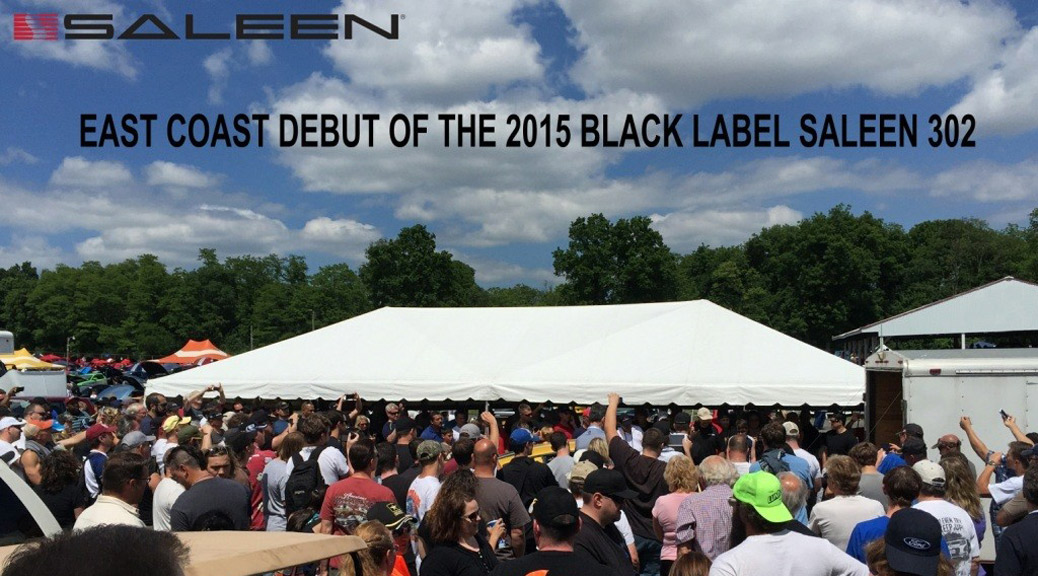 The crowd looked on as Black Label Saleen 302 was unloaded.