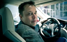 Elon Musk in 2012 Tesla Model S