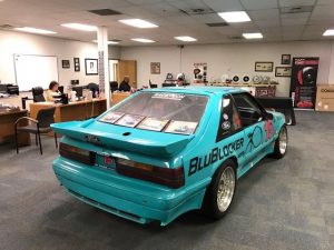 Right: The only Ford to sit on a World Challenge pole or win a race, the Baer Racing Mustang punched well above its weight. Like the Saleen Mustangs before it in the Escort Series the Baer car is one of a handful of Fox Mustangs to win in professional racing.